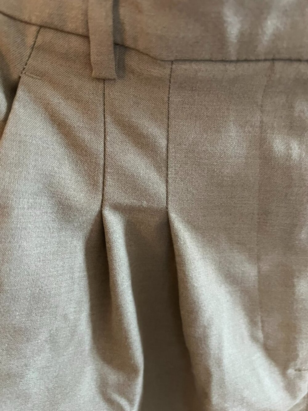 H&M Wide Leg Pleated Trousers in Taupe - Picture 4 of 5